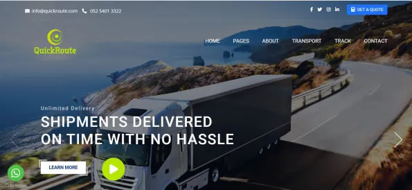 Quick Route Courier Logistics Website With Real Time Location Map